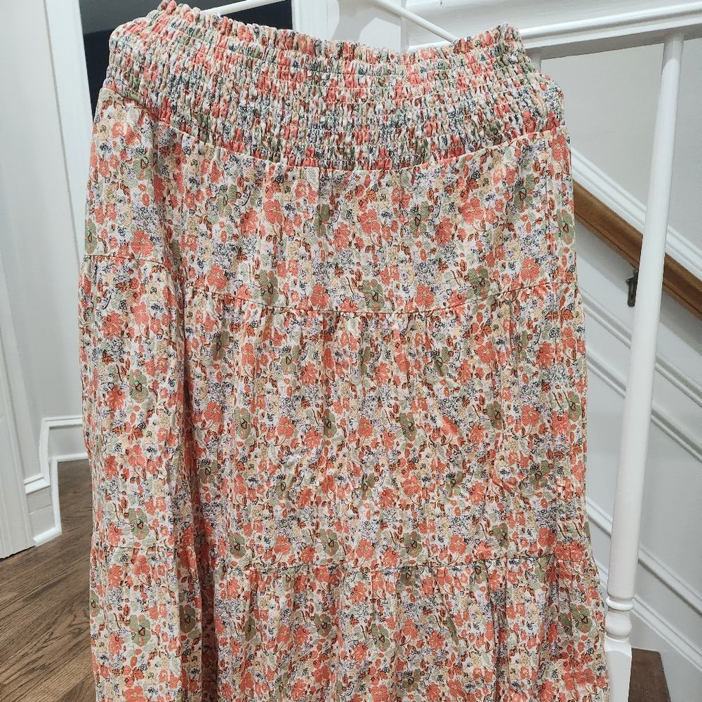 Floral skirt.